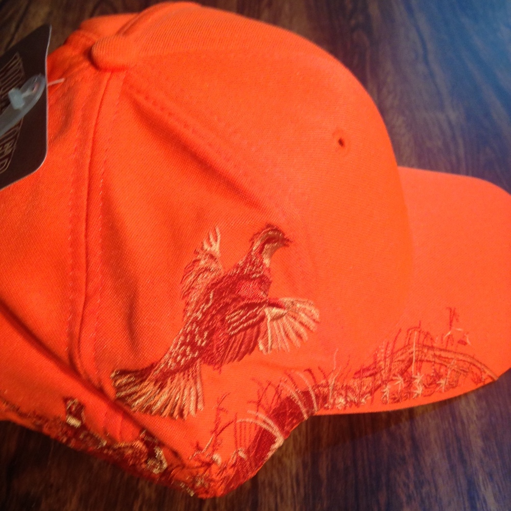 Orange flying pheasant hat
